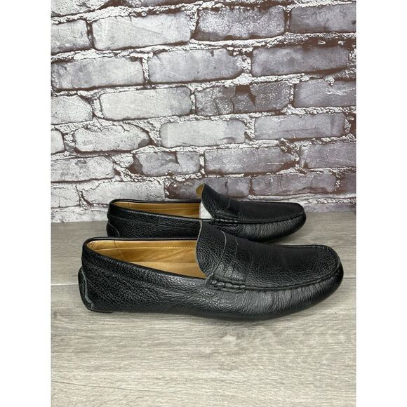 1901 Black Leather Penny Loafers Slip On Driving Shoes Men’s Sz 13M US/46EU - Picture 3 of 16